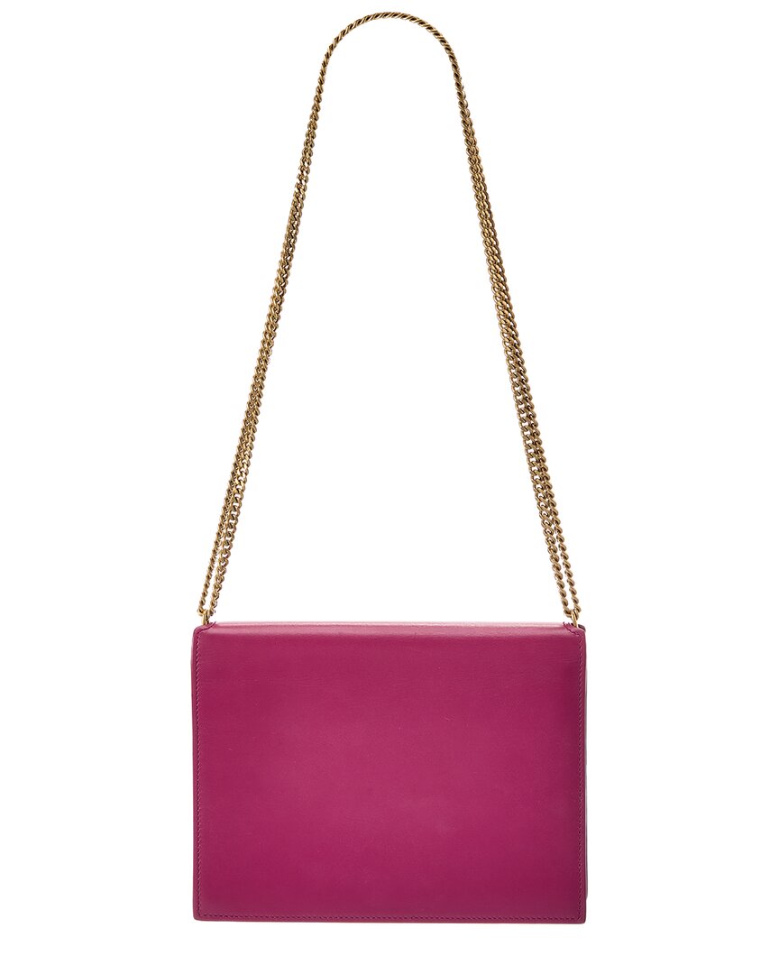 Saint Laurent Pre-Owned Saint Laurent Purple Calfskin Leather Cassandra Chain Bag (Authentic Pre-Loved)