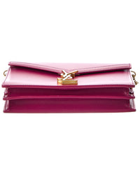 Saint Laurent Pre-Owned Saint Laurent Purple Calfskin Leather Cassandra Chain Bag (Authentic Pre-Loved)