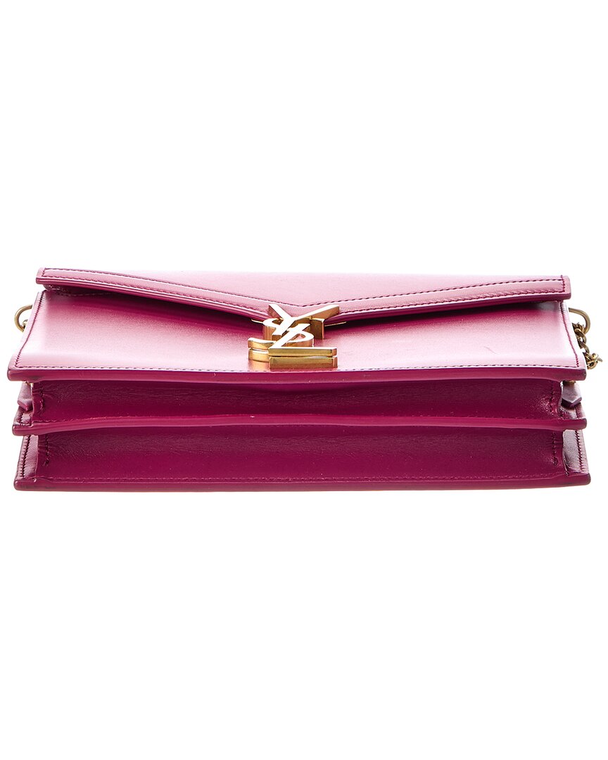 Saint Laurent Pre-Owned Saint Laurent Purple Calfskin Leather Cassandra Chain Bag (Authentic Pre-Loved)