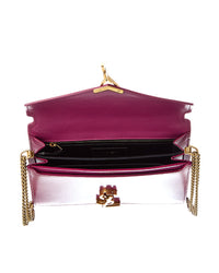 Saint Laurent Pre-Owned Saint Laurent Purple Calfskin Leather Cassandra Chain Bag (Authentic Pre-Loved)