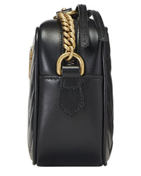 Gucci Gucci Black Leather Gg Marmont Crossbody Bag Mini (Authentic Pre-Loved)