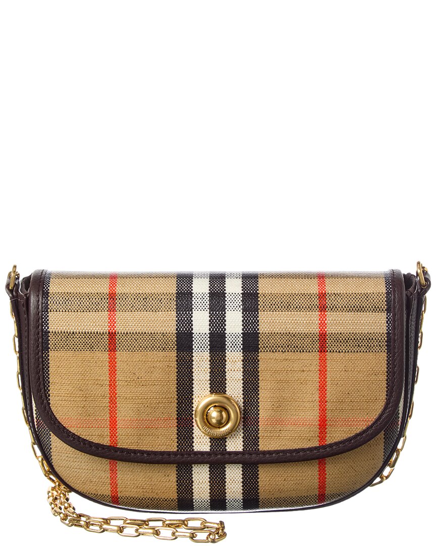 Burberry Burberry Highlands Mini Coated Canvas & Leather Shoulder Bag