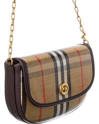 Burberry Burberry Highlands Mini Coated Canvas & Leather Shoulder Bag