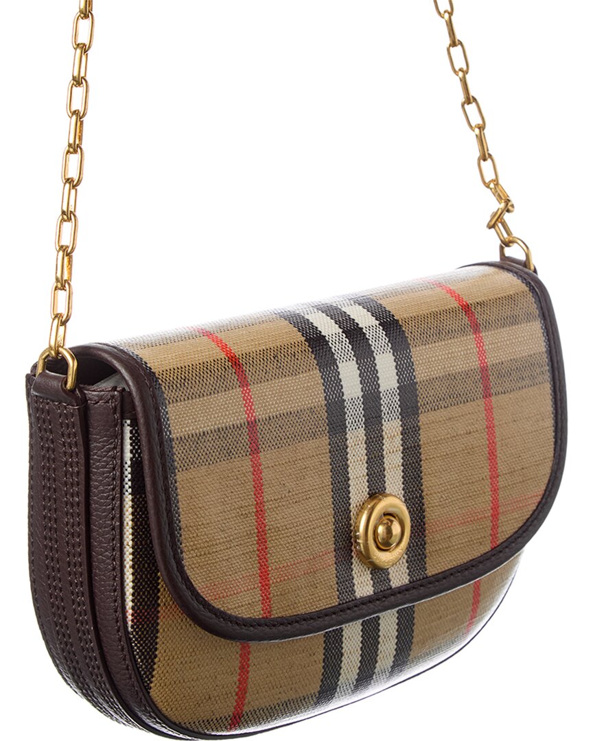 Burberry Burberry Highlands Mini Coated Canvas & Leather Shoulder Bag