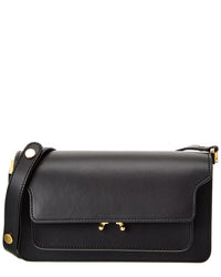 Marni Trunk E/W Leather Shoulder Bag Black ONE SIZE