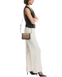Burberry Burberry Madison Check Canvas & Leather Crossbody