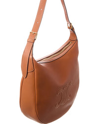CELINE Celine Heloise Triomphe Medium Leather Hobo Bag