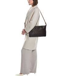 CELINE Celine Duo Triomphe Canvas & Leather Shoulder Bag