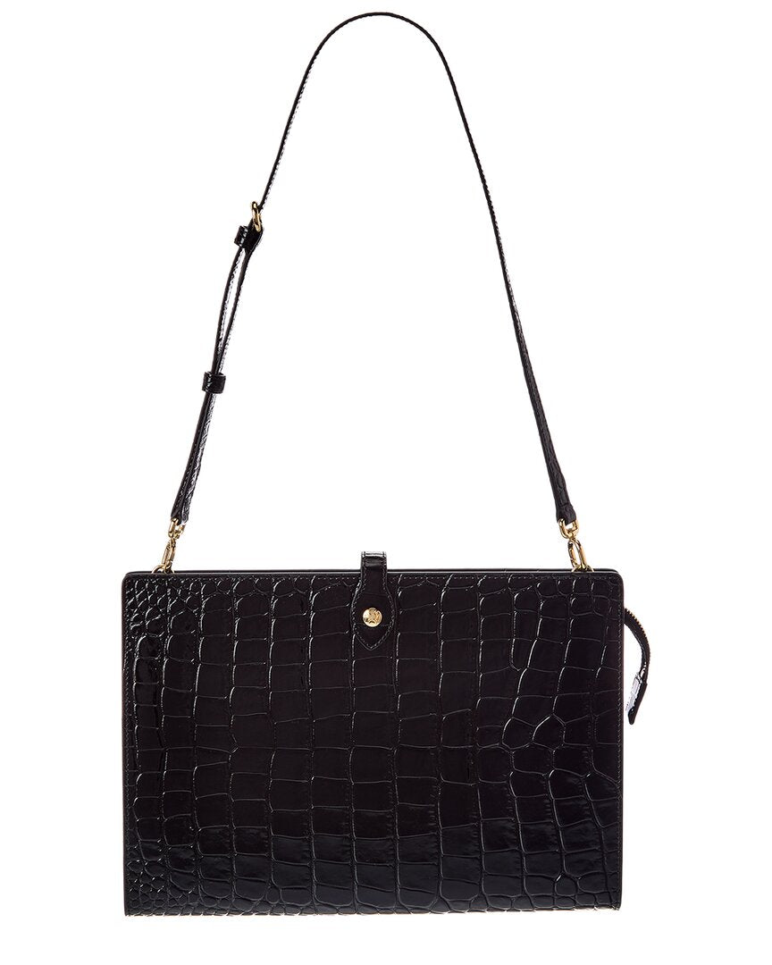 CELINE Celine Medium Note Book Croc-Embossed Leather Shoulder Bag