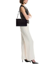 CELINE Celine Medium Note Book Croc-Embossed Leather Shoulder Bag