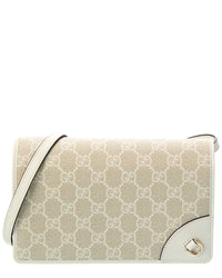 Gucci Gucci Gg Emblem Super Mini Gg Supreme Canvas & Leather Shoulder Bag