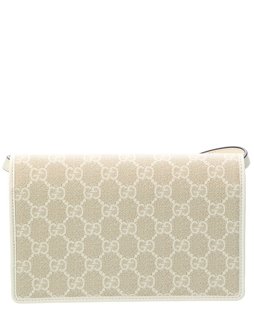 Gucci Gucci Gg Emblem Super Mini Gg Supreme Canvas & Leather Shoulder Bag