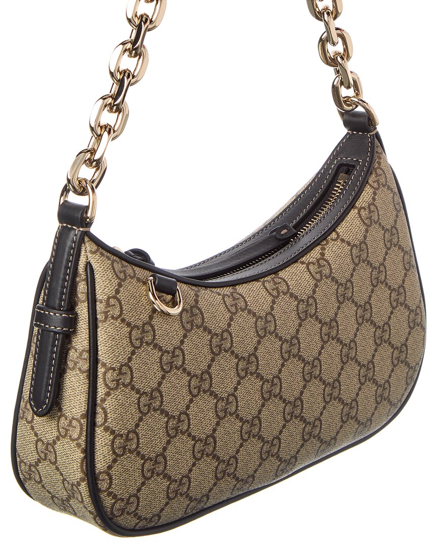 Gucci Gucci Gg Emblem Small Gg Supreme Canvas & Leather Shoulder Bag