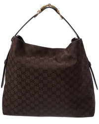 Gucci Beatrix Large Gg Canvas & Leather Tote
