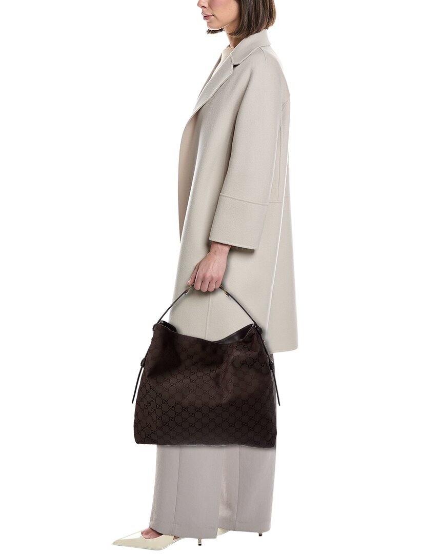 Gucci Beatrix Large Gg Canvas & Leather Tote