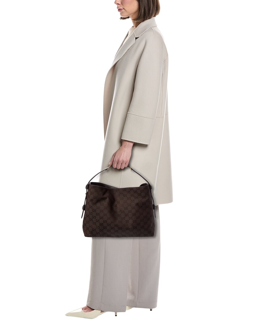 Gucci Gucci Beatrix Medium Gg Canvas & Leather Tote
