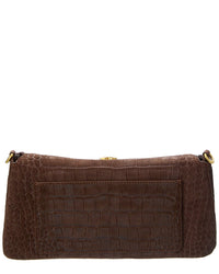 Off-White™ Jitney Croc-Embossed Suede Shoulder Bag