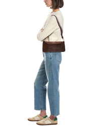 Off-White™ Jitney Croc-Embossed Suede Shoulder Bag