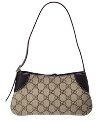 Gucci Gucci Gg Emblem Small Coated Fabric & Leather Shoulder Bag