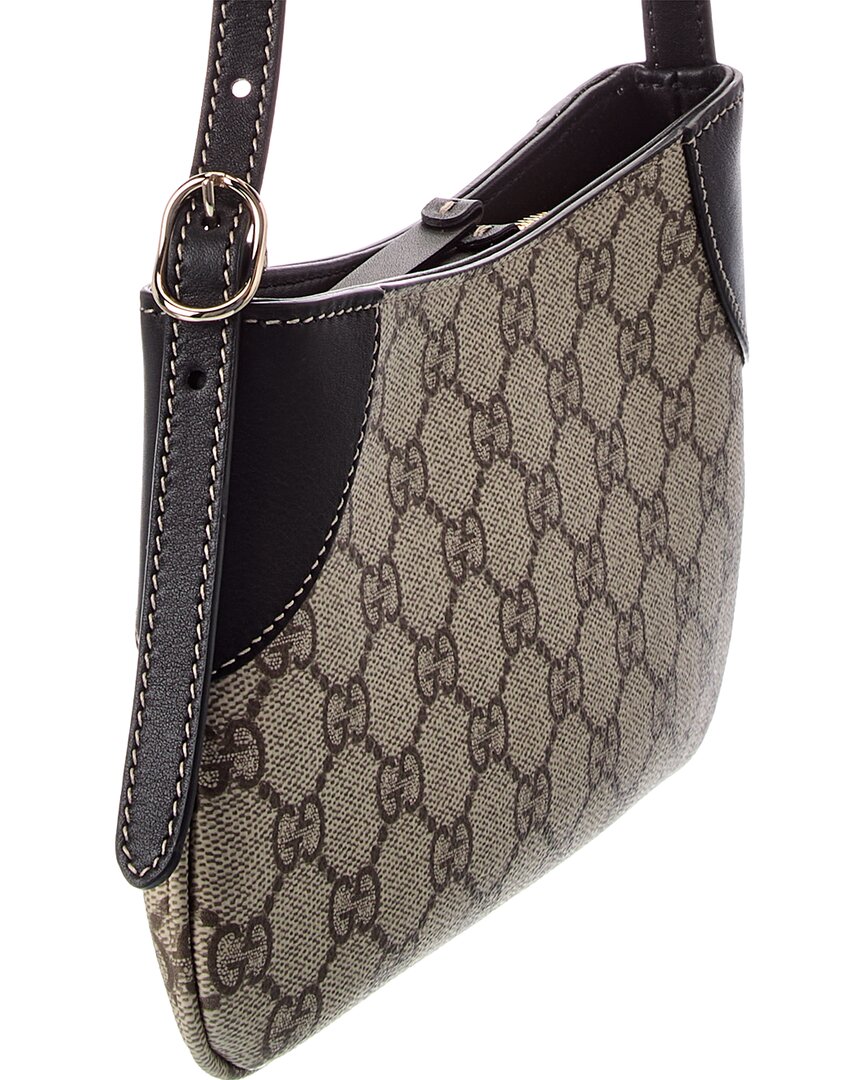 Gucci Gucci Gg Emblem Small Coated Fabric & Leather Shoulder Bag