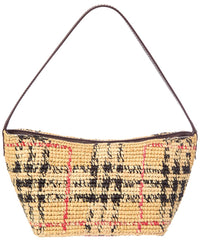 Burberry Burberry Margate Mini Raffia & Leather Shoulder Bag