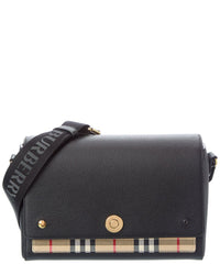 Burberry Note Medium Check Canvas & Leather Shoulder Bag (Authentic Pre-Loved)