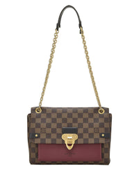 Louis Vuitton Louis Vuitton Burgundy Damier Ebene Coated Canvas Vavin Wallet On Chain