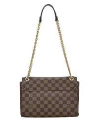 Louis Vuitton Louis Vuitton Burgundy Damier Ebene Coated Canvas Vavin Wallet On Chain
