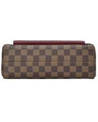 Louis Vuitton Louis Vuitton Burgundy Damier Ebene Coated Canvas Vavin Wallet On Chain