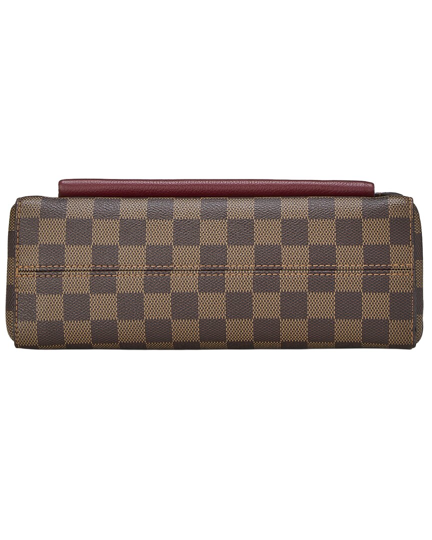 Louis Vuitton Louis Vuitton Burgundy Damier Ebene Coated Canvas Vavin Wallet On Chain