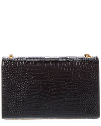 Saint Laurent Saint Laurent Kate Tassel Medium Croc-Embossed Leather Shoulder Bag