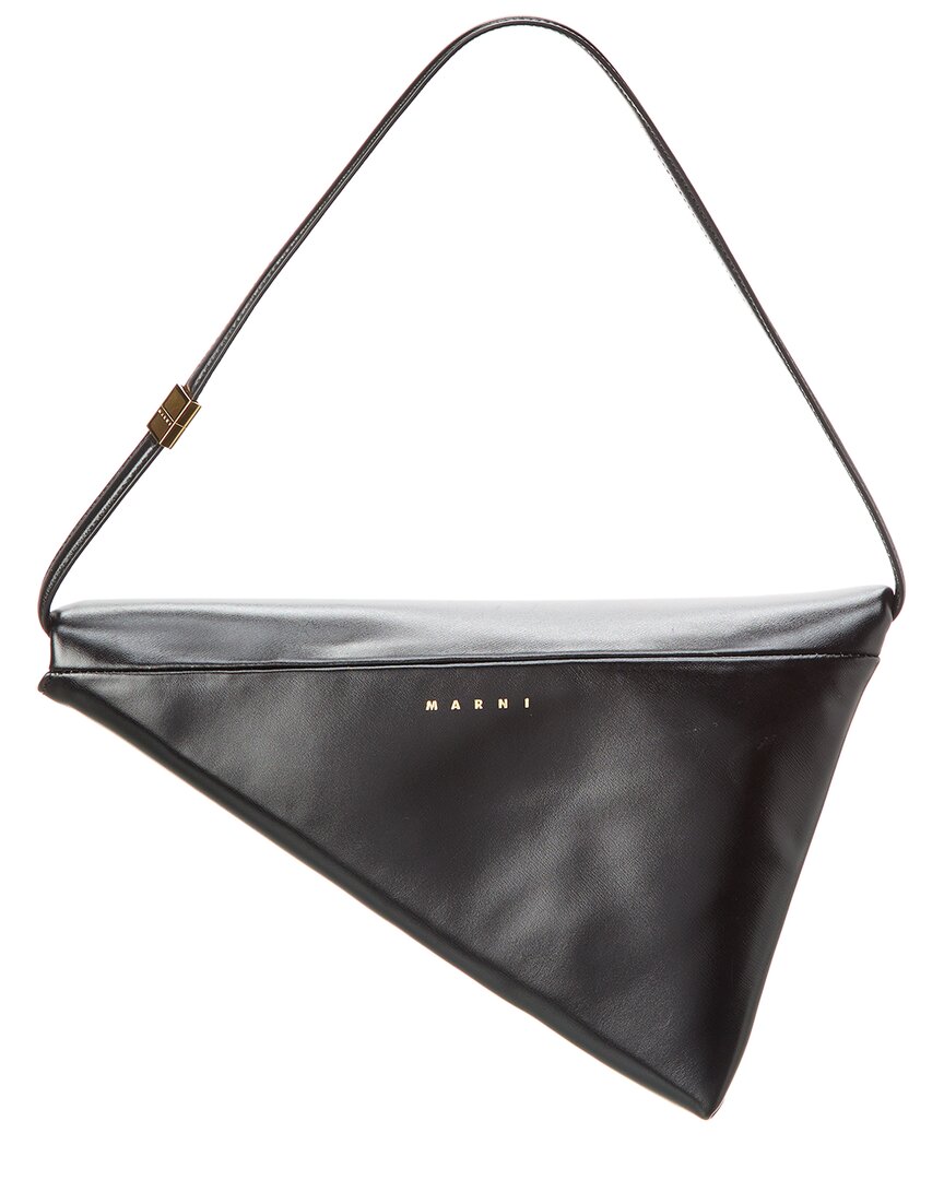 Marni Prisma Leather Shoulder Bag, Black