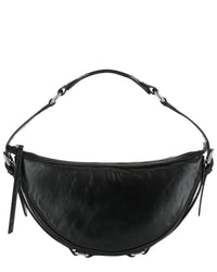 By Far Gib Creased Leather Shoulder Bag
