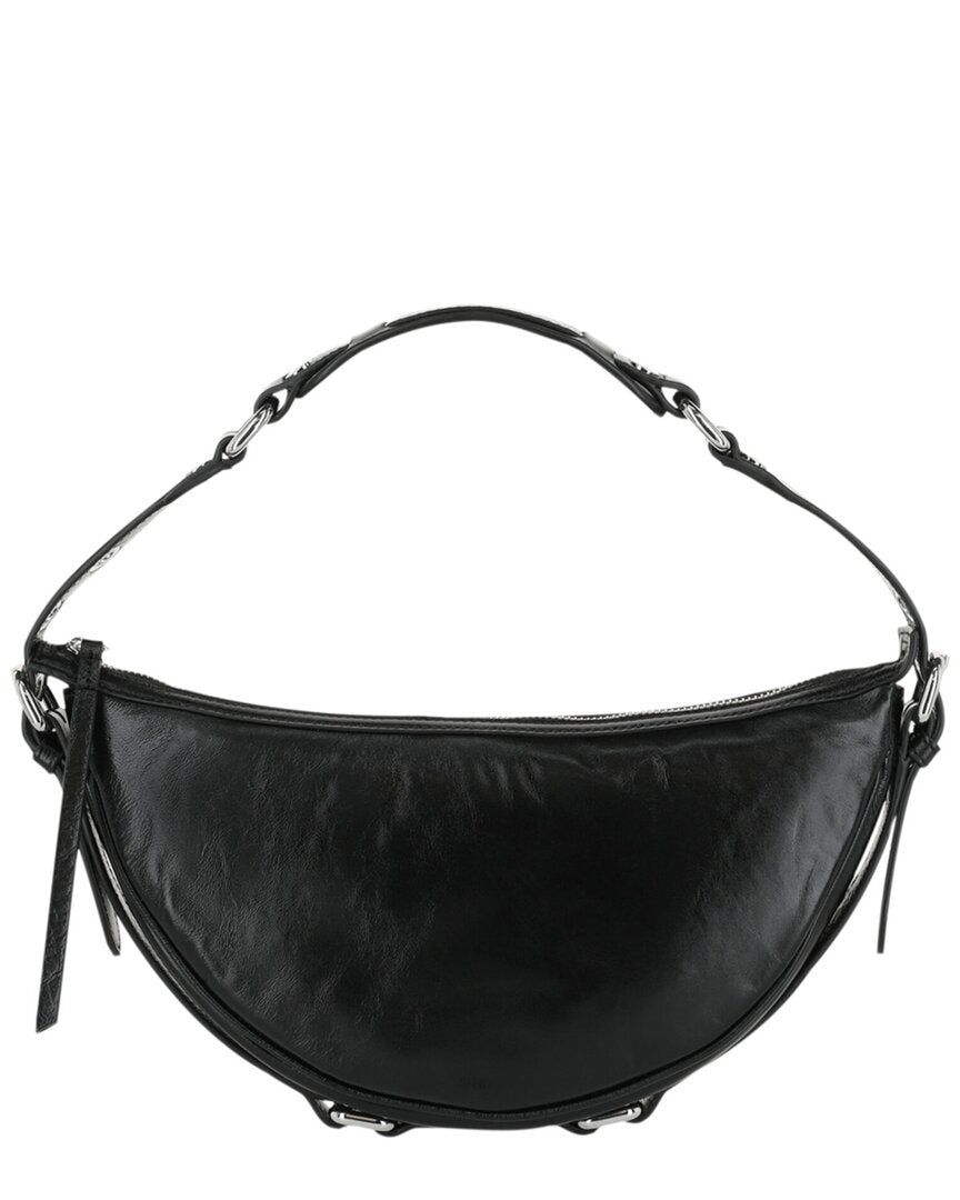By Far Gib Creased Leather Shoulder Bag