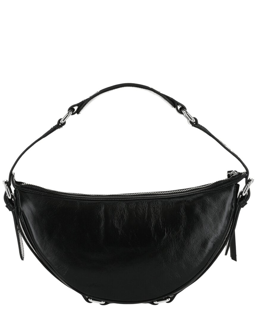 By Far Gib Creased Leather Shoulder Bag