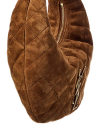 Saint Laurent Icarino Quilted Suede Shoulder Bag