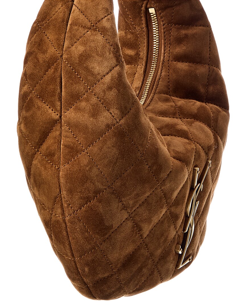 Saint Laurent Icarino Quilted Suede Shoulder Bag