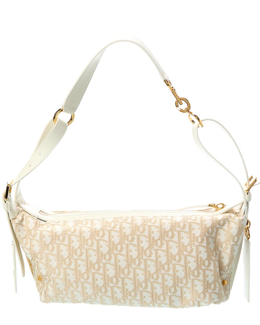 Dior Oblique Canvas & Leather Hobo Bag