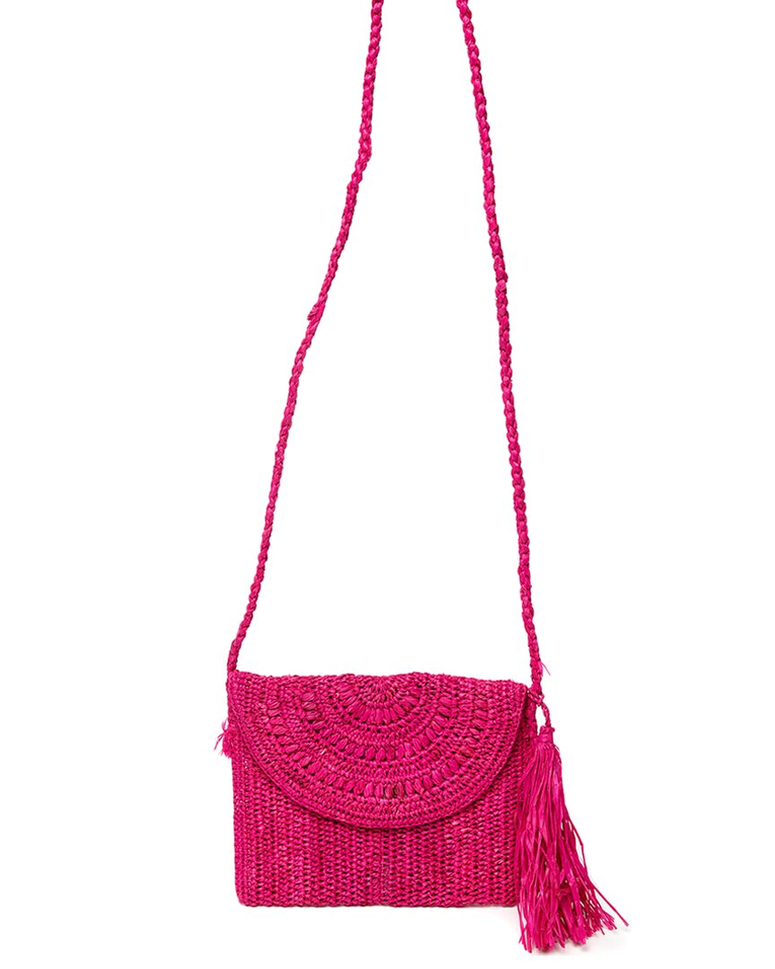 Mar Y Sol Naomi Raffia Shoulder Bag ONE SIZE Pink