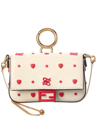 Fendi Embellished Leather Nano Valentine's Charm Bag(Authentic Pre-Loved)
