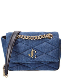 Jimmy Choo Farone Denim Shoulder Bag