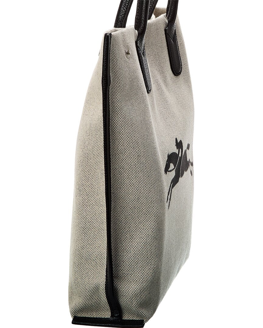 Longchamp Essential Toile Canvas & Leather Tote