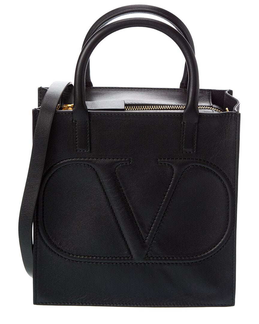 Valentino Vlogo Leather Tote