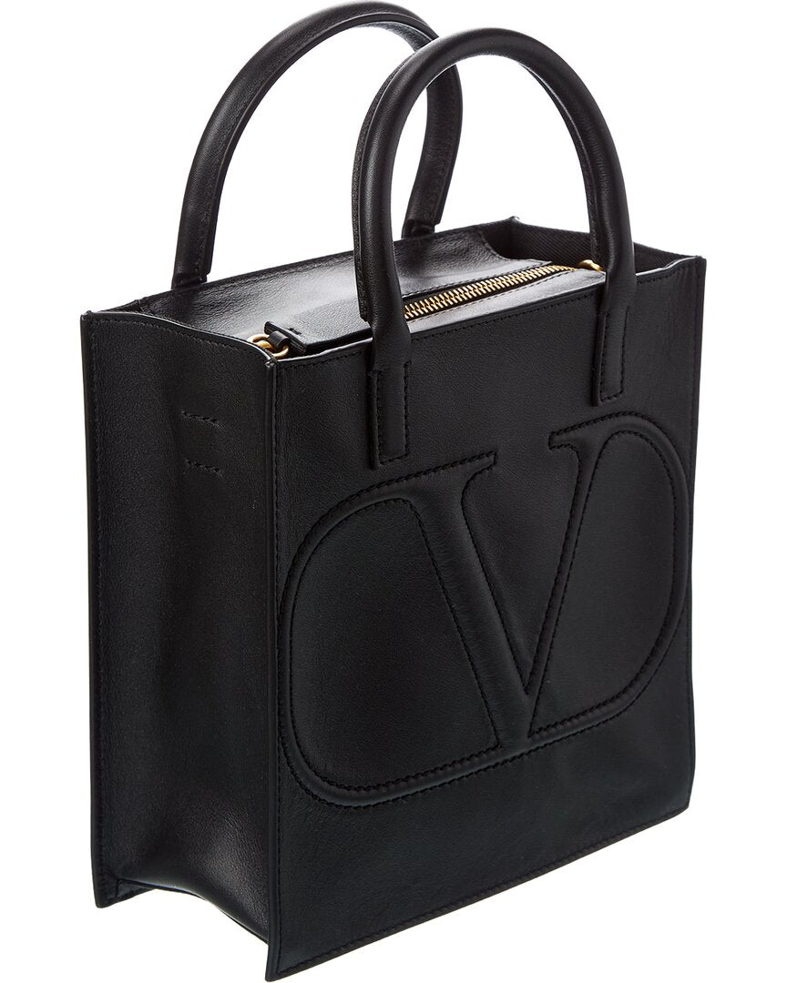 Valentino Vlogo Leather Tote