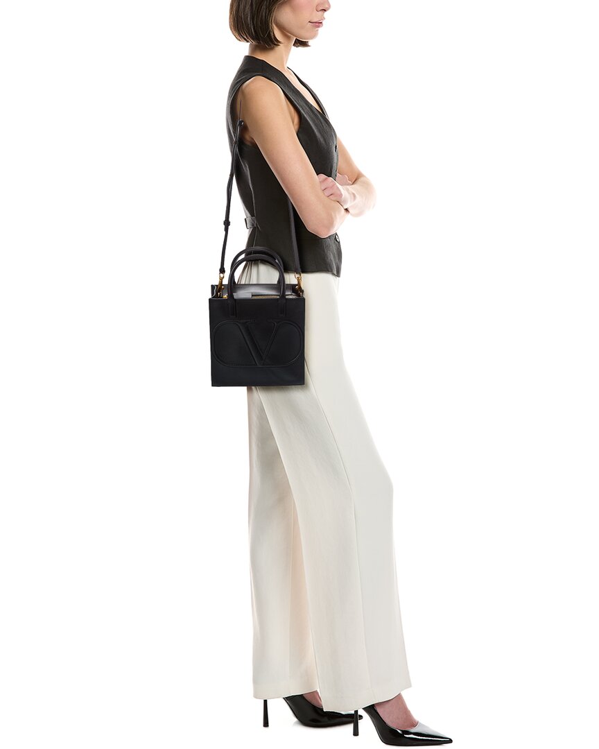 Valentino Vlogo Leather Tote
