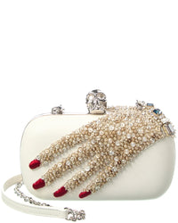 Alexander Mcqueen Embellished Hand Leather Skull Clutch (Authentic Pre-Loved)