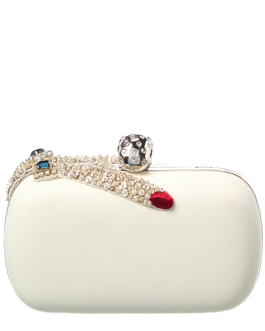 Alexander Mcqueen Embellished Hand Leather Skull Clutch (Authentic Pre-Loved)