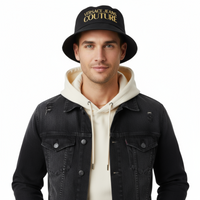 Versace Jeans Couture Black/Gold Classic Bold Gold Signature Bucket Hat