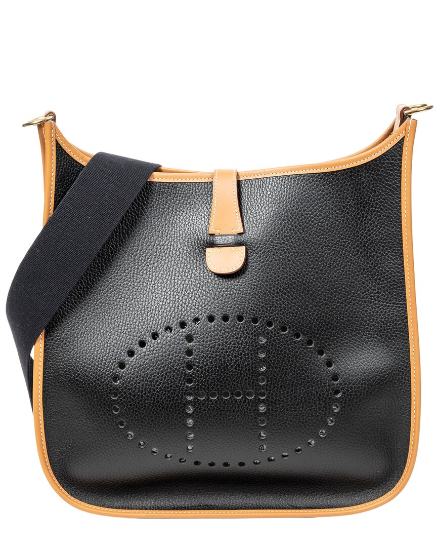 Hermès Hermès Black/Natural Ardennes Leather Bicolor Evelyne I, Never Carried
