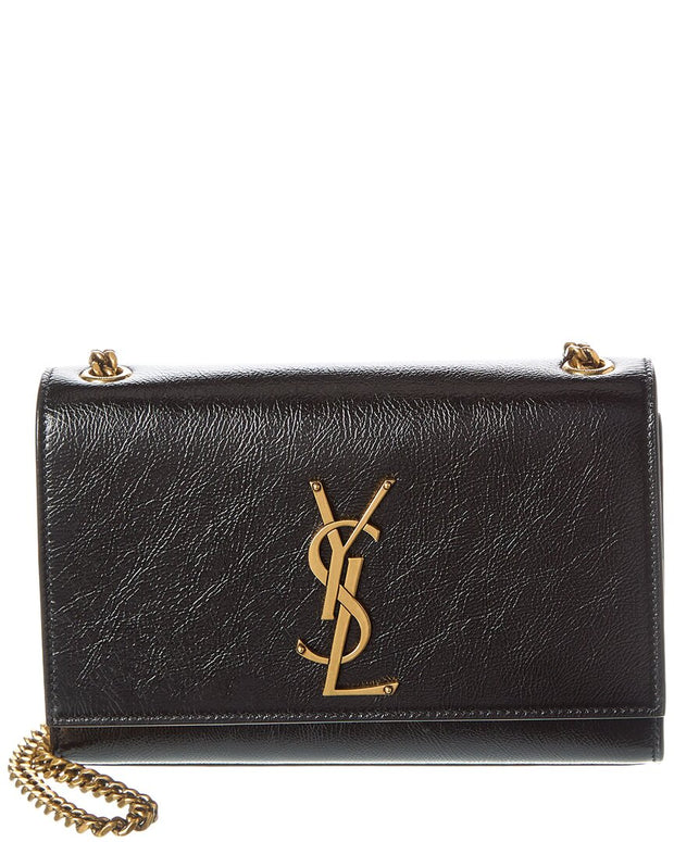 Saint Laurent Kate Small Shiny Grained Leather Shoulder Bag